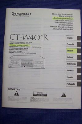 Bedienungsanleitung Pioneer CT W401R CT W 401 R