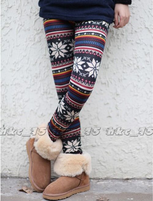 Hot Neu Fashion Womens Soft Knitted Warm Multi patterns Leggings