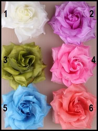 Haarblüte Brosche Haarspange Blume Rose Stoffrose 6Farb