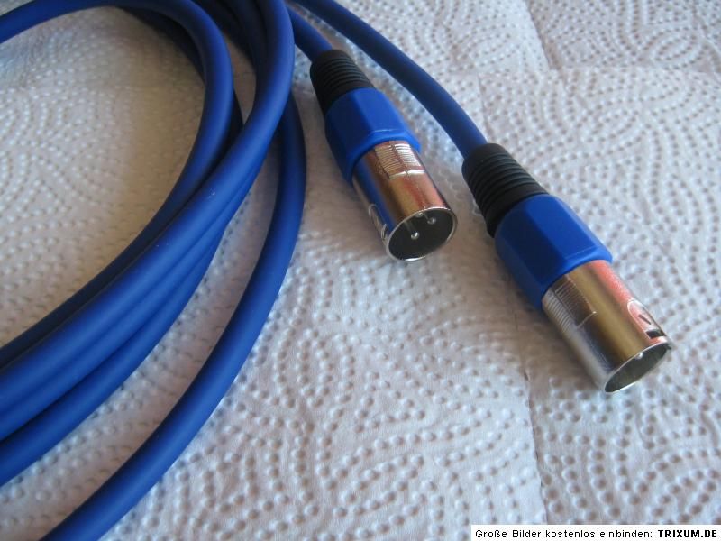 Pa Lautsprecherkabel 1,5 mm² XLR Male XLR Male 5 Meter blau