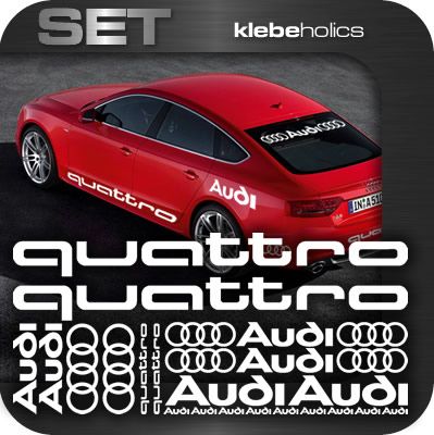 A423  Audi quattro  XXXL Auto Aufkleber  21 Teile