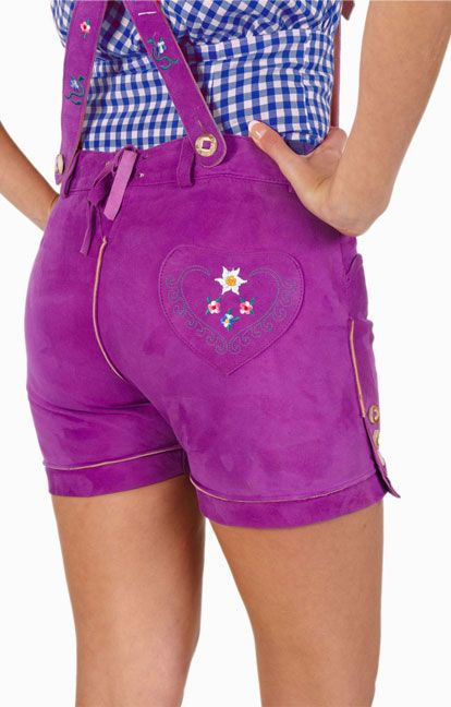 Stockerpoint Trachten Lederhose Jacky purpleheart lila H Träger