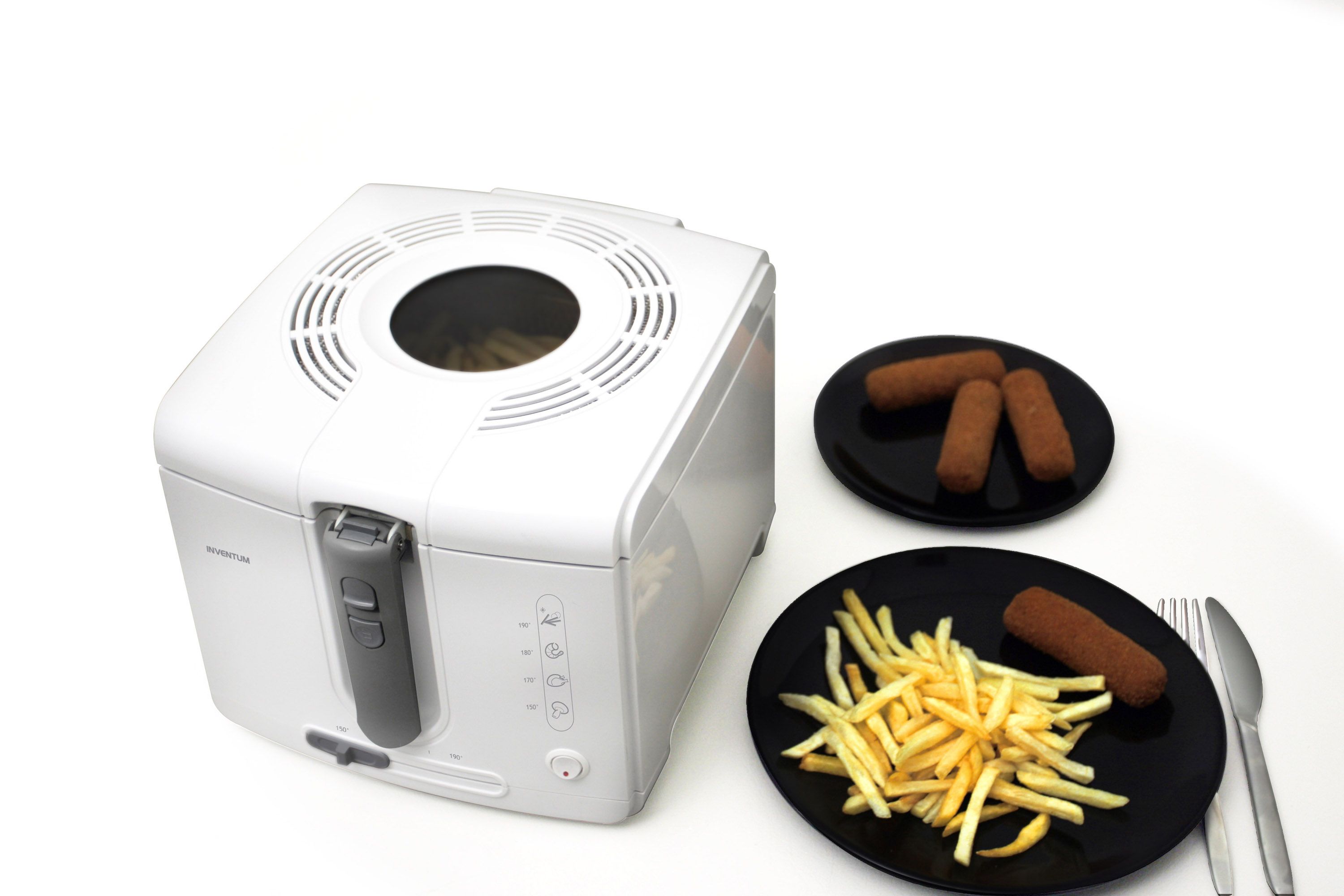 Inventum GF421W Fritteuse Fritöse Friteuse Anti Geruchsfilter Weiss