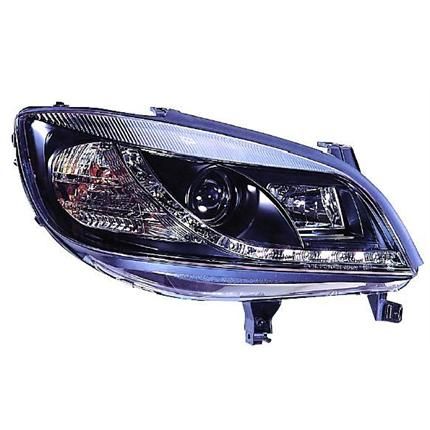 Scheinwerfer Set mit Tagfahrlicht Optik schwarz für Opel Zafira 99 05