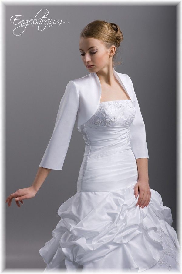 BOLERO Taft Hochzeit WEISS CREME Gr. 36, 38, 40, 42 NEU