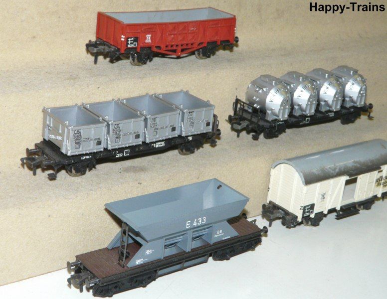 5x Fleischmann/ E 433 Selbstentladewagen +2x Von Haus zu Haus