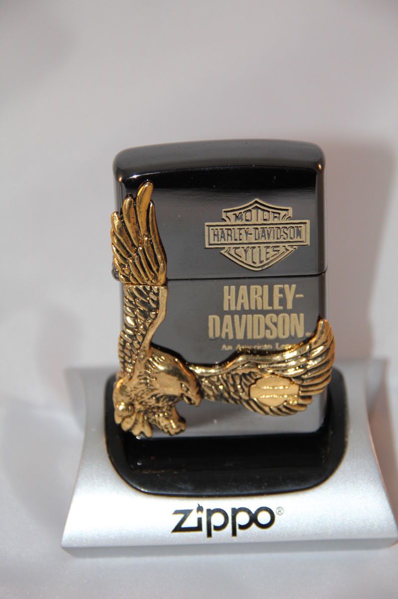 JAPAN ZIPPO BLACK ICE HARLEY DAVIDSON GOLD EAGLE