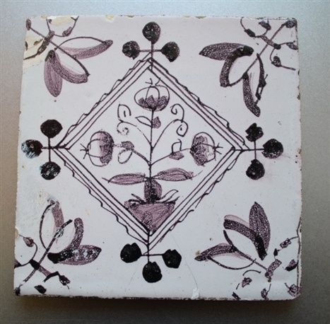 Delfter Fliese Blumenmotiv Kussenties Nr. 16