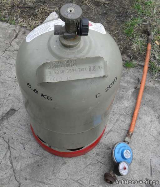 Gasflasche Propan Gas Camping 6,8kg m. Druckminderer