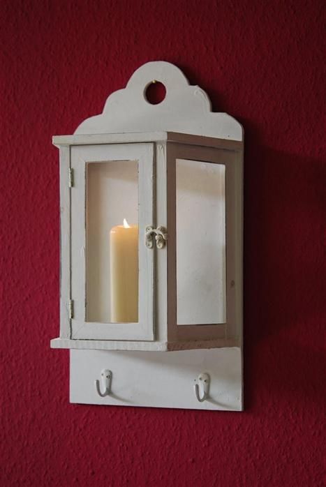 Wandlaterne antik weiss Shabby Chic Impressionen #WN80