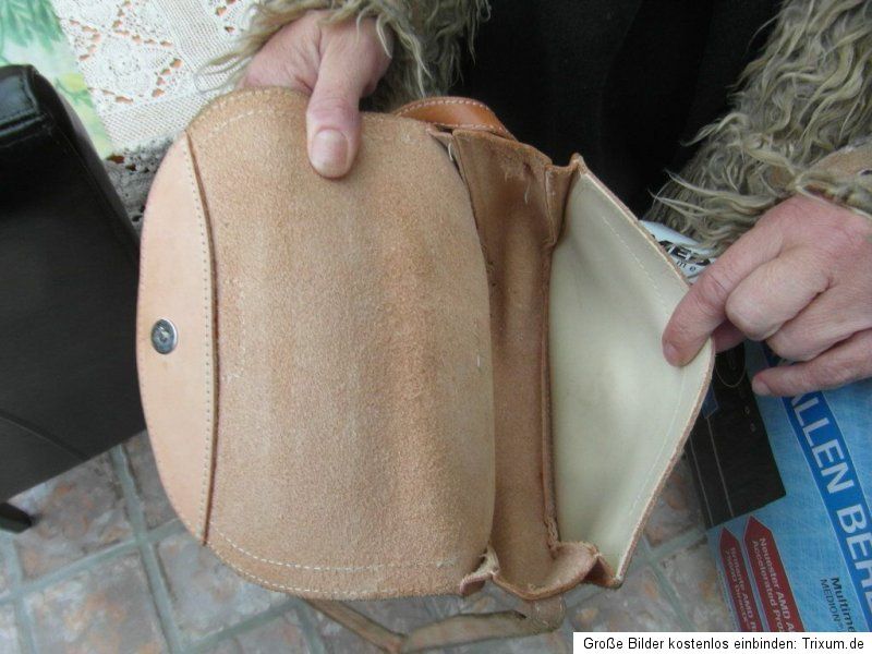 VINTAGE LEDER TASCHE SADDLE BAG NATURLEDER