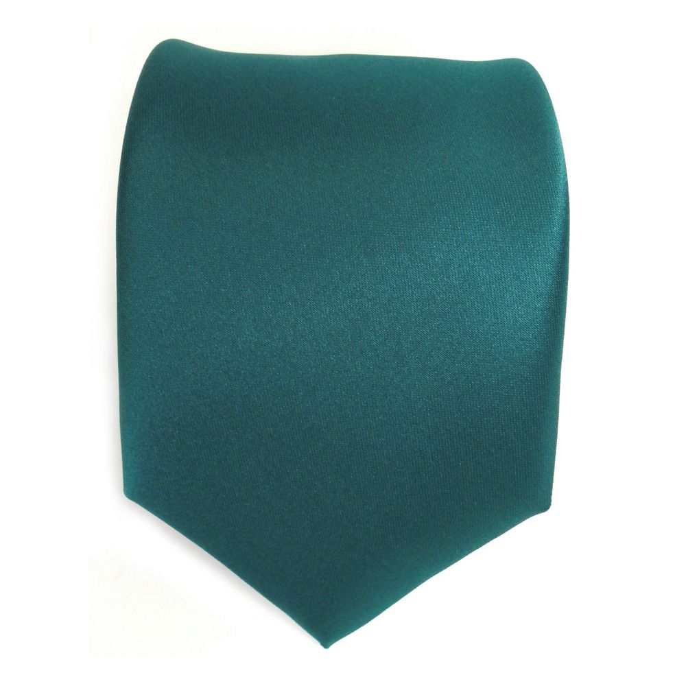 Designer Krawatte grün petrol dunkel türkis Uni Satin Glanz   Tie