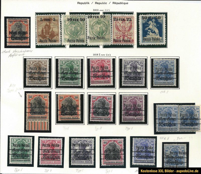 POLEN POLAND POLEN 1918 SUPER LOT SAMMLUNG COLLECTION SIEHE SCAN