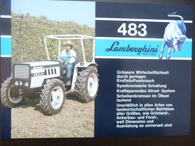 Lamborghini Traktor 483 Allrad 48 PS Prospekt 1972, 2 S., TOP