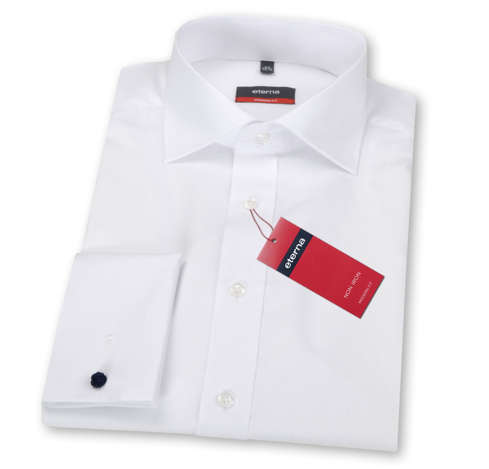 Eterna modern fit Hemd weiß mit Umschlagmanschette Gr. 39   KRA