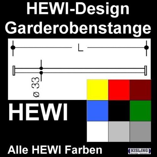 HEWI Garderobenstange ø 33 mm Länge 1,0 mtr.  1,499 mtr