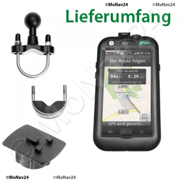 Motorrad Halterung Samsung Galaxy S2 Hardcase wasserdicht U Bolt