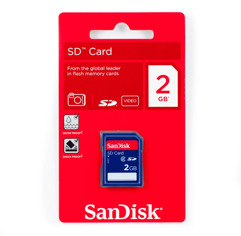 New Retail SAN DISK 2GB SD Speicher karte Memory Card 2 GB