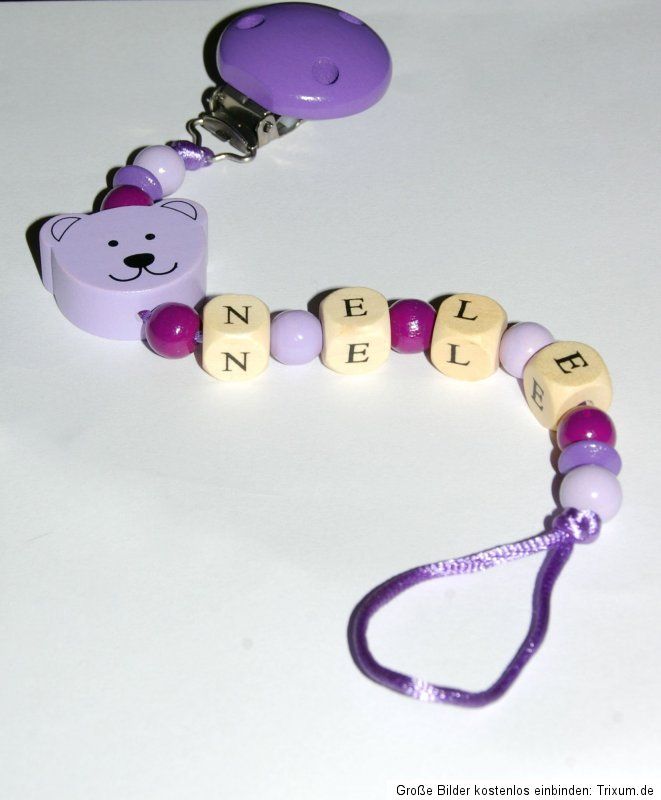 NEU Schnullerkette mit Name   Baby Geschenk zur Taufe & Geburt