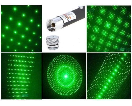 LaserPointer Grün 1Mw 532nm mit 5 Aufsätze 5 in 1 Neu