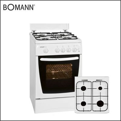 BOMANN Gasherd GH 538 E weiß, 4 Brennstellen Gas Herd Backofen