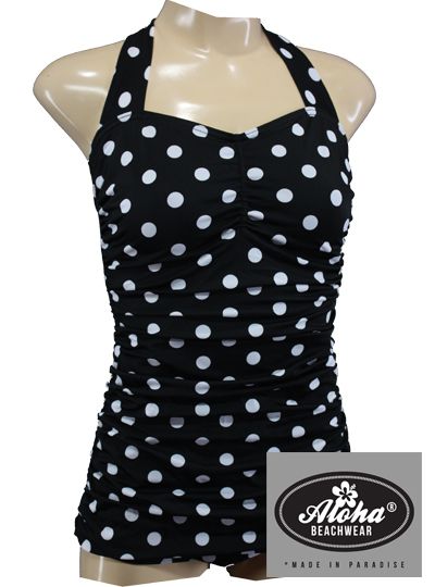 Size XL / 44 Badeanzug DOTS 50s Vintage Swimsuit Rockabilly Monroe