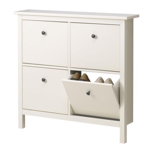 HEMNES Schuhschrank 4 Fächer, weiß Breite 107 cm Tiefe 22 cm Höhe