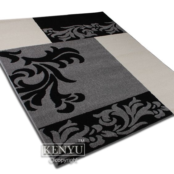 Velours Teppich 5828 schwarz grau (Größe 200x290 cm) absolutes