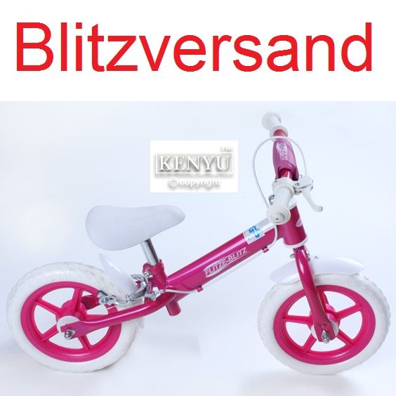 Laufrad 12  Zoll dunkel pink mit Bremse  NEU  Fertigmontiert