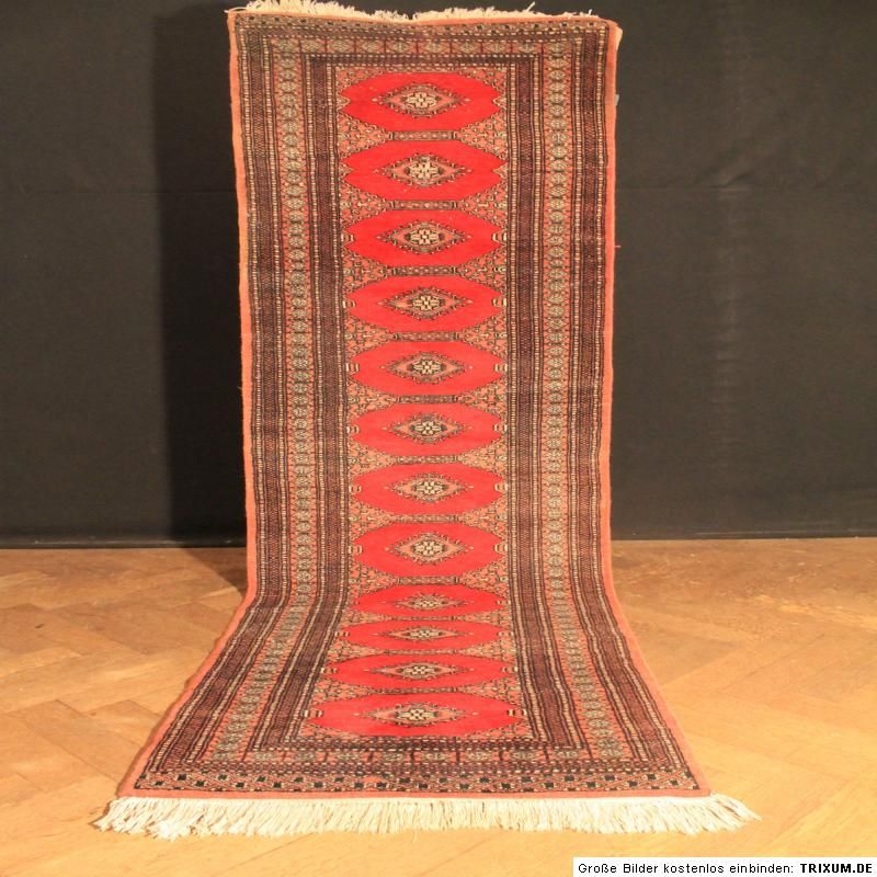 Schöner Handgeknüpfter Orient Teppich Buchara Jomut Runner Gallery