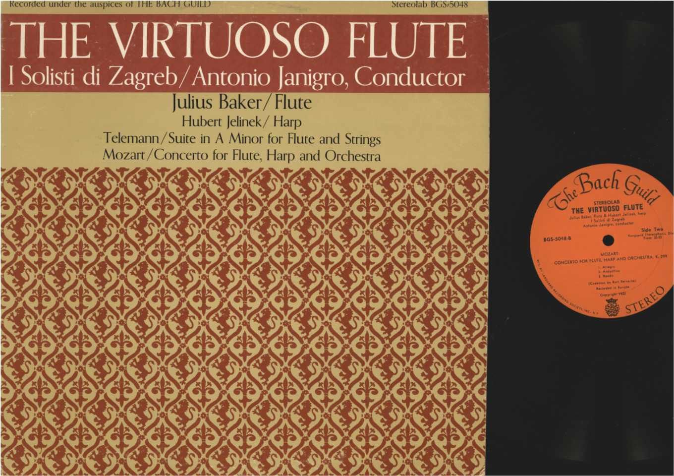 LP/ THE VIRTUOSO FLUTE / MOZART   TELEMANN / BAKER / VANGUARD