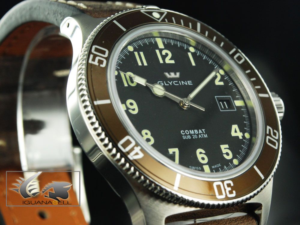 Glycine Uhr Combat Sub 200m Automatik  Braun  3863.19AT2 C LB7BF