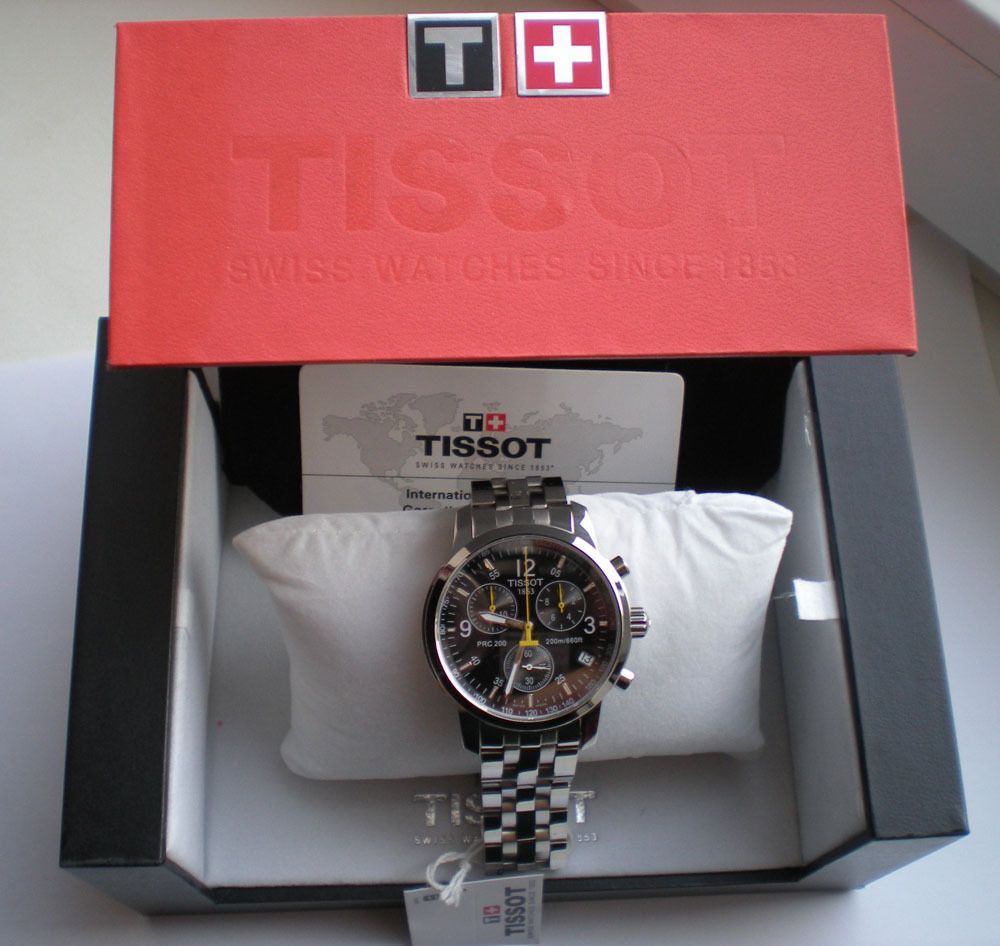 neu HERRENUHR watch Tissot PRC 200 T17 1 586 52 Chronograph SAPHIRGLA