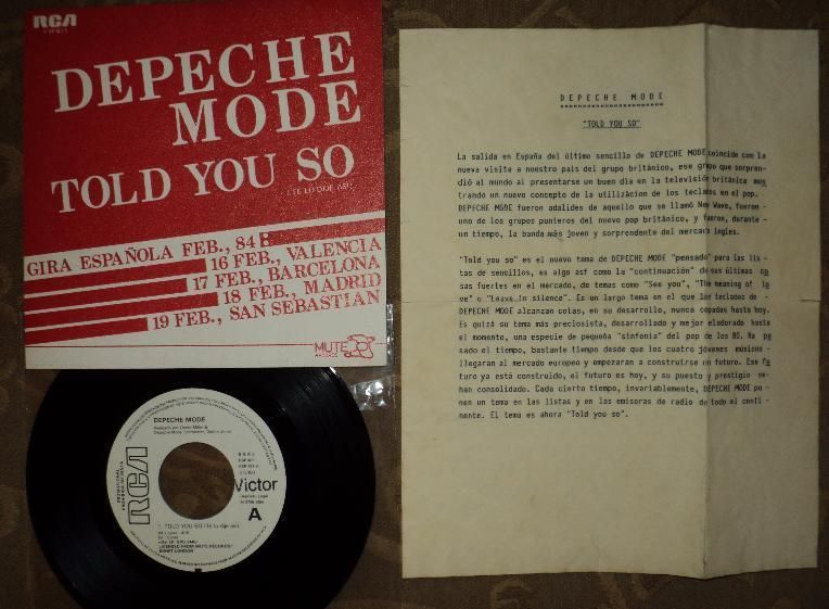 mode TOLD YOU SO Spanish VERY RARE Limited PROMO 7 Info Sheet ESP 611