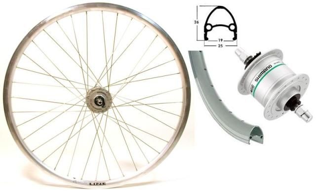 Laufrad 28“ 19 622 Hohlkammer Euroline silber DH3N20 Shimano