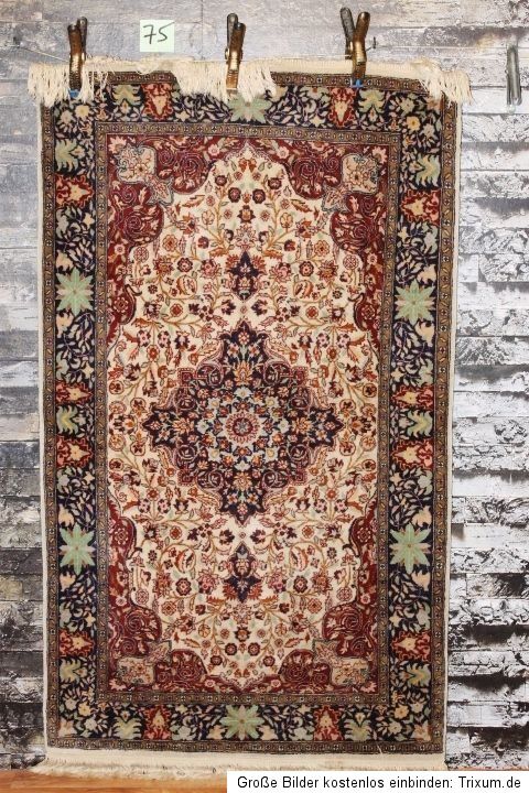 Handgeknüpfter feiner Orientteppich ghom/kashmir tappeto/ tapis