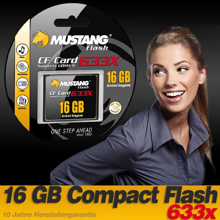 16 GB Mustang CF   Compact Flash   633x für Nikon Digital SLR D1 D100