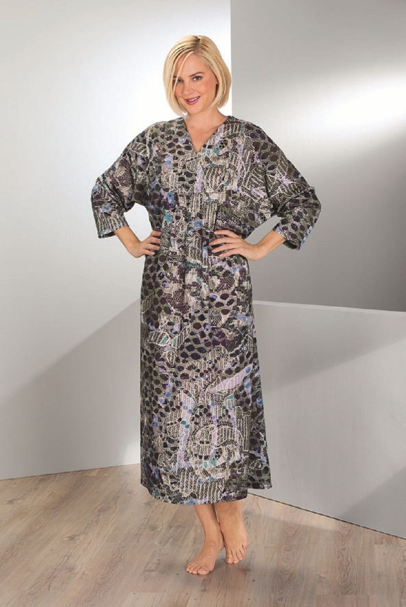 Pill 629 legerer Kaftan Hauskleid Nachthemd Gr. 38   52 bunt