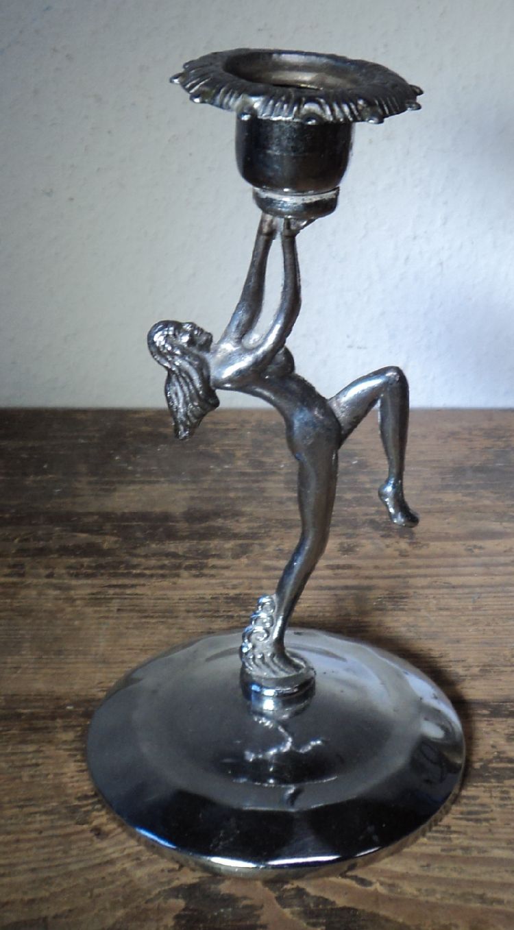 Art Deco Figur Kerzenleuchter Kerzenständer