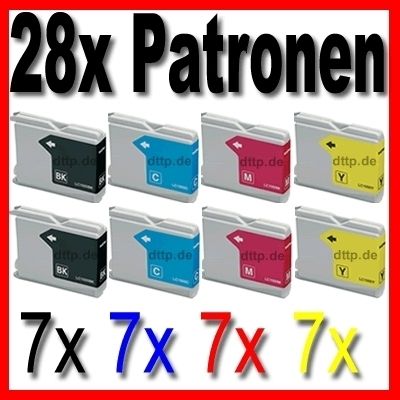 28x TINTE PATRONEN BROTHER LC 970 DCP 135c 150c 153c MFC 235c 260c