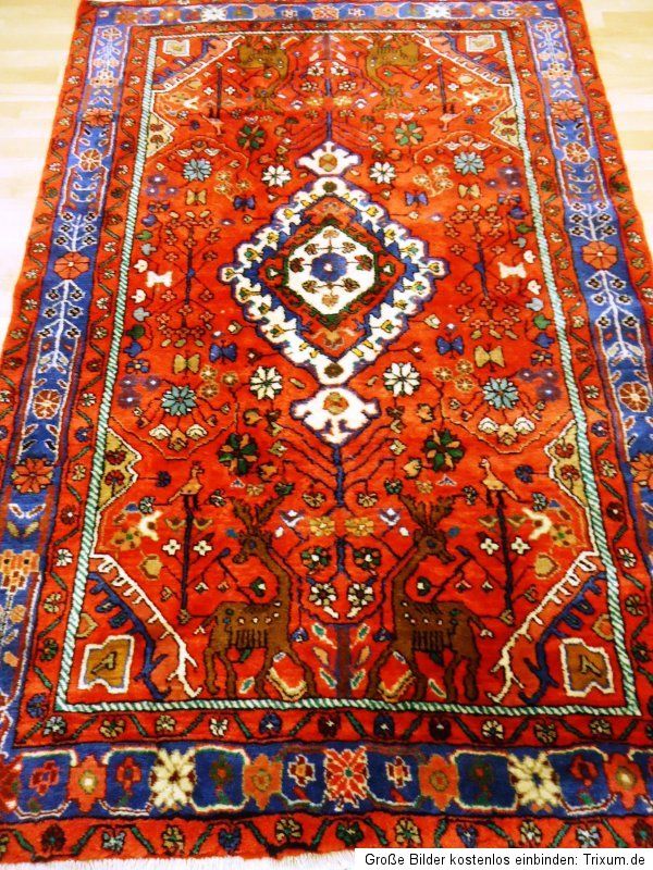 Königlicher Orientteppich w. Ghom Top Orient Teppich 197x135cm Old