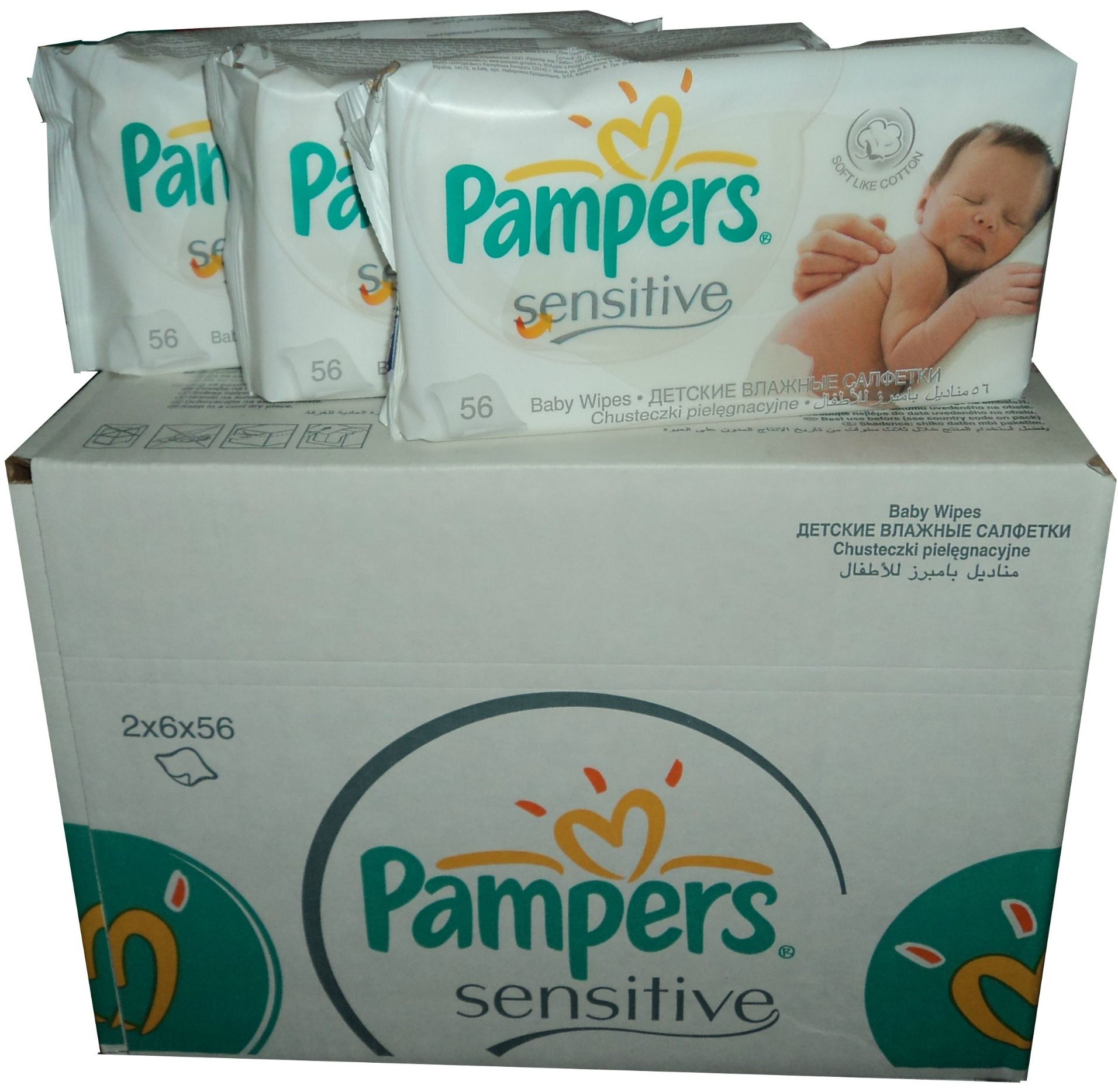 672 PAMPERS FEUCHTTÜCHER SENSITIVE12 x 56 MHD 2015, Dermatologisch