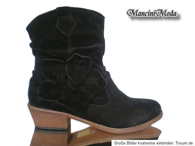 STIEFEL STIEFELETTEN COWBOY BOOTIES BLOCKABSATZ HOLZ 36 37 38 39 40 41