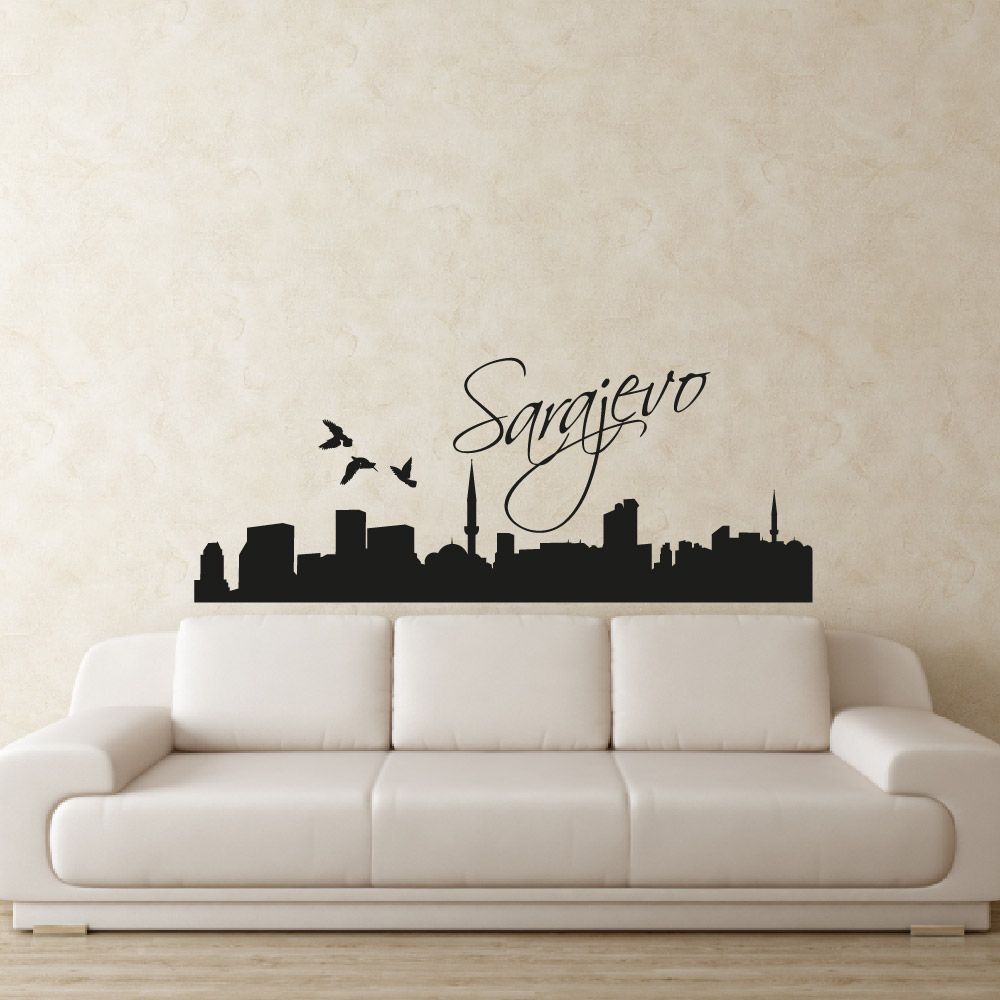 A666 Wandtattoos   Duvarsticker   Sarajevo Skyline   Bosnien