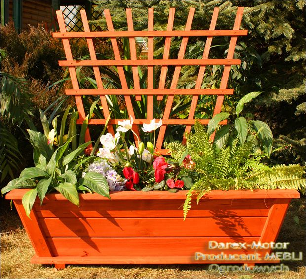 Rankgitter Artikelbild Pergola mit Blumenkasten Pflanzkasten Holz