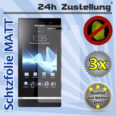 3x Sony Xperia U Schutzfolie Matt Anti Glare Display Folie Handy