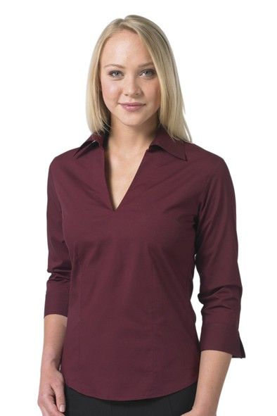 RUSSELL Ladies Stretch   Tunika 3/4 Arm Schlupfbluse V Ausschnitt