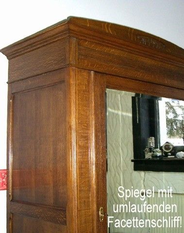 TOP  Jugendstil Kleiderschrank Dielenschrank ANTIK Garderobe Eiche