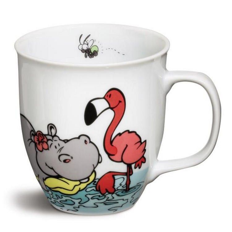 Nici Tasse Sommer weiß Happy Summer Hippo Flamingo Glühwürmchen