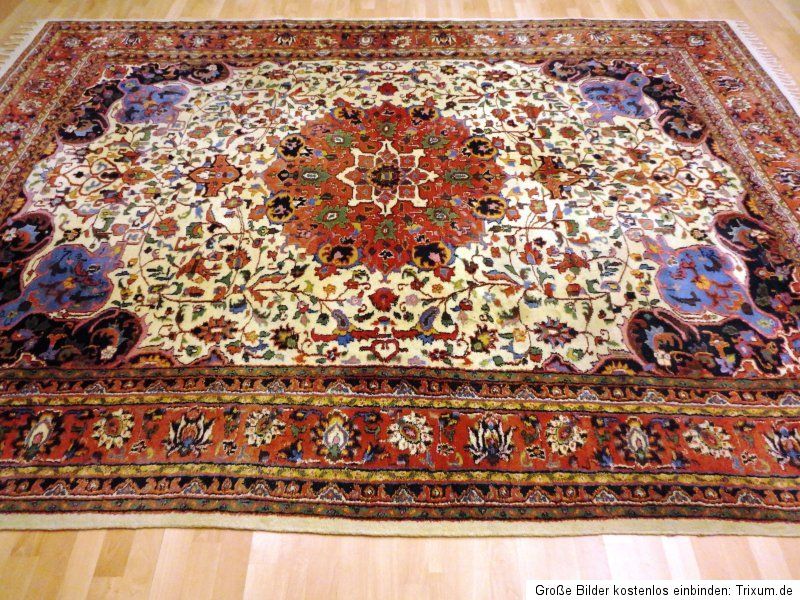 Wunderschöner Blumen Täbriz Orientteppich Rug Sarough Teppich